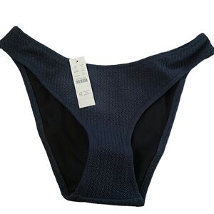 NWT J. Crew Navy Blue Bikini Textured Swim Bottoms Only S